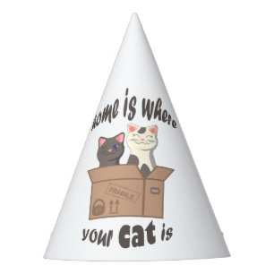 Chapéu De Festa A citação engraçada de Home é onde seu gato está