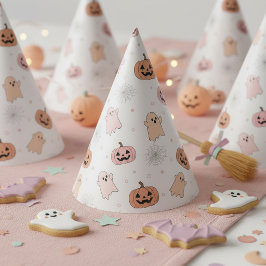 Chapéu De Festa Abóboras de Halloween Pastel Padrão Fantasmas ID13