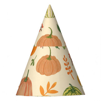 Chapéu De Festa Abóboras verdes e laranja, padrão perfeito.