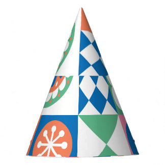 Chapéu De Festa Abstrato Floral, Scandinávia Folk Design.