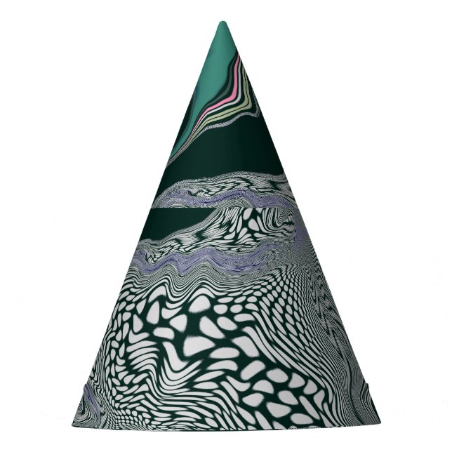 Chapéu De Festa Abstrato Green Marble Art Party Hat (Frente)