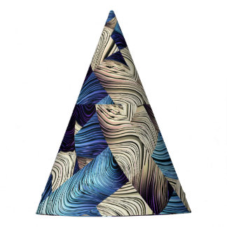 Chapéu De Festa Abstrato quadrados azuis de arte digital