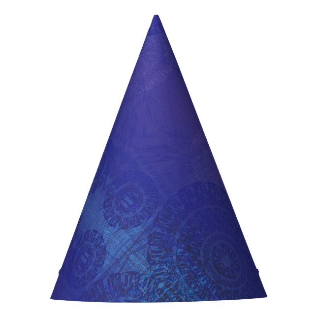 Chapéu De Festa Aceitação | Medalhões Blue Indigo Violet Boho (Frente)