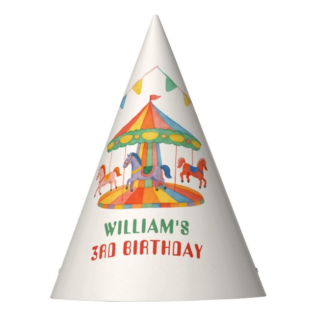 Chapéu De Festa Adorável Carousel Birthday (Frente)
