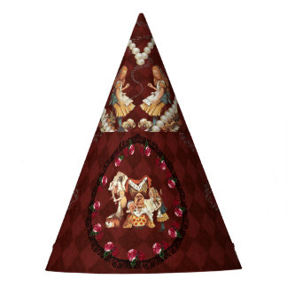 Chapéu De Festa Alice Duquesa Cheshire Hearts Burgundy
