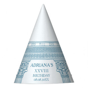 Chapéu De Festa Alternar parte com padrão e colunas azuis