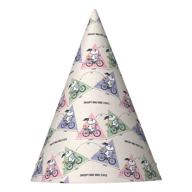 Chapéu De Festa Amendoins | Estadas de bicicleta de esnoopia (Frente)