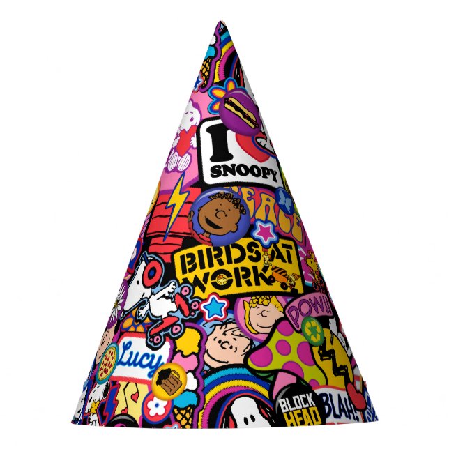 Chapéu De Festa Amendoins | Padrão de patch de fita mista (Frente)