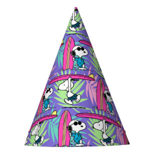 Chapéu De Festa Amendoins Padrão de Surf Roxo de Snoopy
