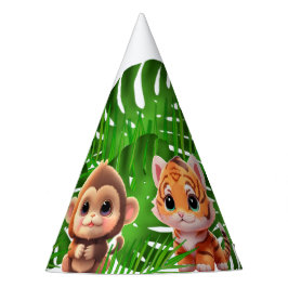 Chapéu De Festa Amigos Safari girafa zebra elefante-macaco-zebra
