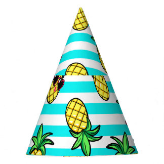 Chapéu De Festa Ananases Tropicais: Padrão de óculos Solares Retro