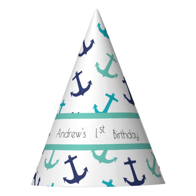 Chapéu De Festa Âncora Azul Náutico (Frente)