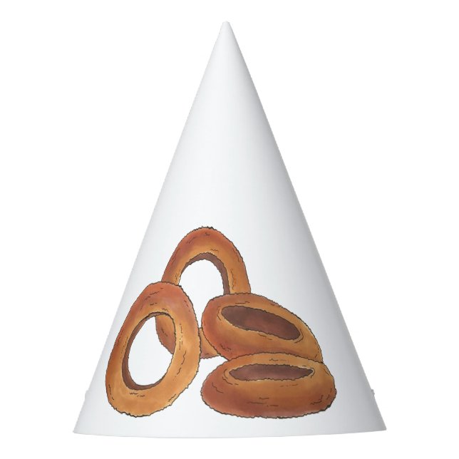 Chapéu De Festa Anéis de Cebola Fried Junk Foodie Comida Rápida (Frente)