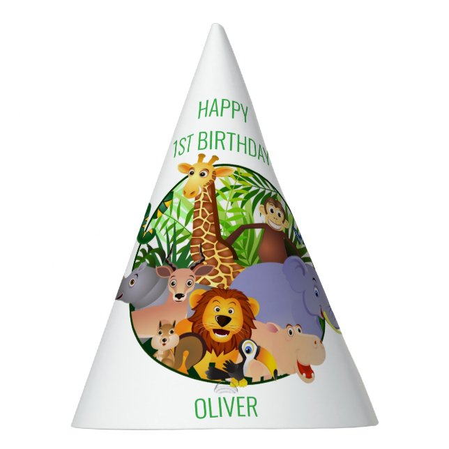 Chapéu De Festa Animais Selvagens Uma Selva Selvagem - Safari Verd (Direita)