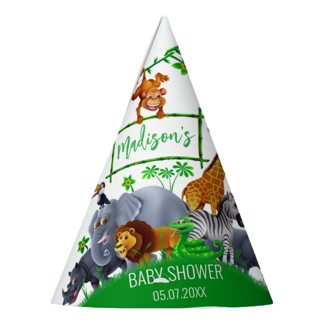 Chapéu De Festa Animais Selvagens Uma Selva verde safari inverno (Esquerda)