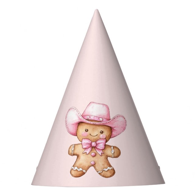 Chapéu De Festa Aniversário da Cowgirl Rosa (Frente)