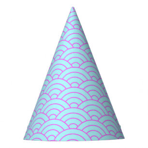 Chapéu De Festa Aniversário da Menina de Verão Azul Rosa