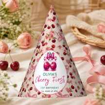 Aniversário de 1 ano Watercolor Coquette Cherry