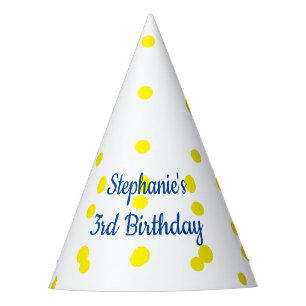 Chapéu De Festa aniversário de 3 anos de Padrões de Bolinhas ama