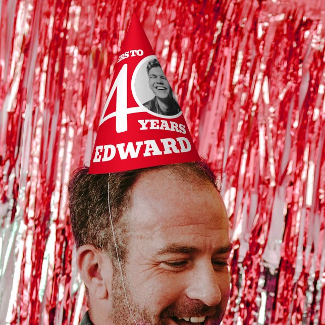 Chapéu De Festa aniversário de 40 anos personalizado fotográfico b (Criador carregado)