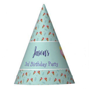 Chapéu De Festa Aniversário de criança Cone de Sorvete Legal Verde