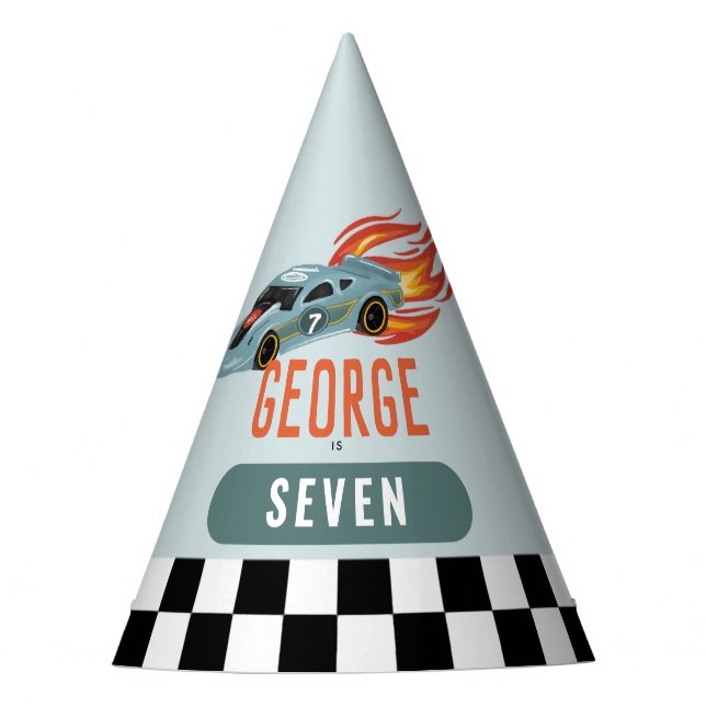 Chapéu De Festa Aniversário de criança de Carro Legal (Frente)