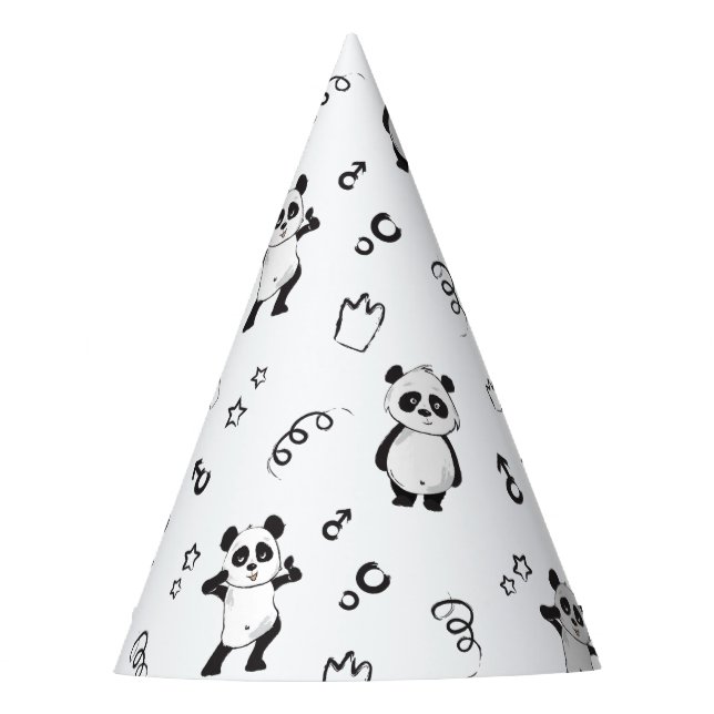 Chapéu De Festa Aniversário de criança Moderno de Panda (Frente)