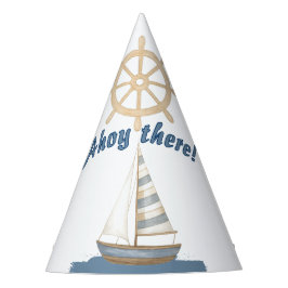 Chapéu De Festa Aniversário de criança náutico | Marinho Azul e Ba