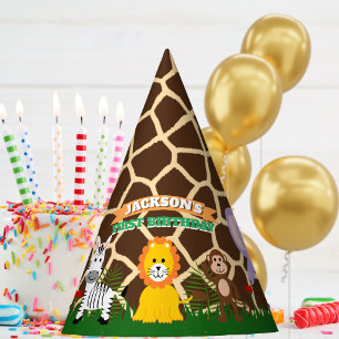 Chapéu De Festa Aniversário de criança Safari Selvagem Selvagem An