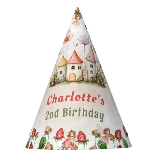 Chapéu De Festa Aniversário de fada de granizo encantado de morang (Frente)