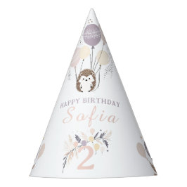 Chapéu De Festa Aniversário de Pastel Boho Hedgehog e Balões