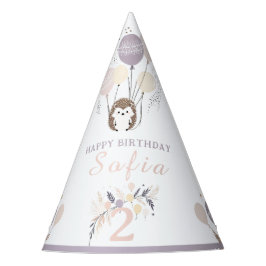 Chapéu De Festa Aniversário de Pastel Boho Hedgehog e Balões