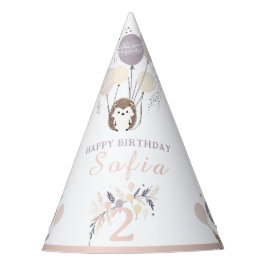 Chapéu De Festa Aniversário de Pastel Boho Hedgehog e Balões