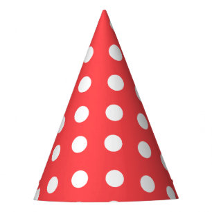 Chapéu De Festa Aniversário de Pontos Brancos Grandes Vermelhos d