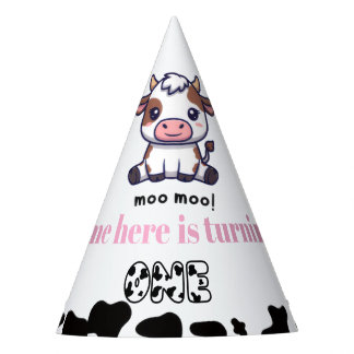 Chapéu De Festa Aniversário de Um Ano com Tema de Vaca