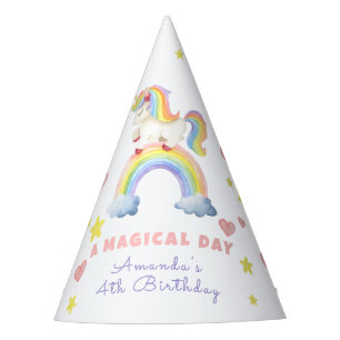 Chapéu De Festa Aniversário Dia Mágico Arco-íris Unicórnio