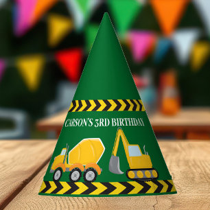 Chapéu De Festa Aniversário do Green Construction Vehicle Custom B