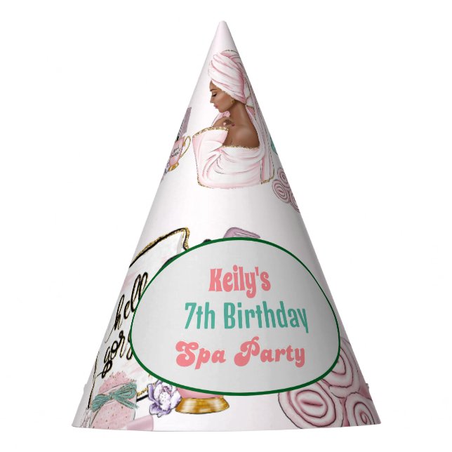 Chapéu De Festa Aniversário do Partido Pamper Spa Birthday (Frente)