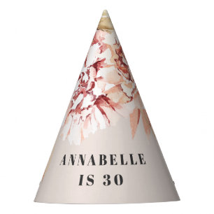 Chapéu De Festa Aniversário do pastel floral de cor aquática bo