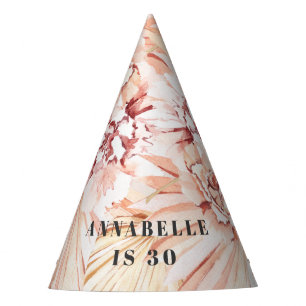 Chapéu De Festa Aniversário do pastel floral de cor aquática boêmi