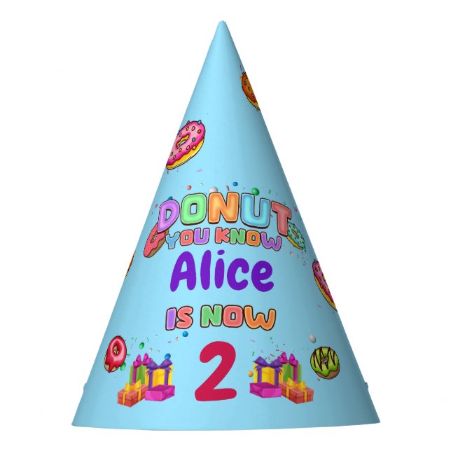 Chapéu De Festa Aniversário do Sprinkle de cores personalizado da  (Frente)