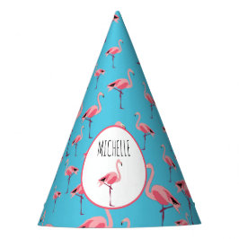 Chapéu De Festa Aniversário do Tropical Summer Pink Flamingo Patte