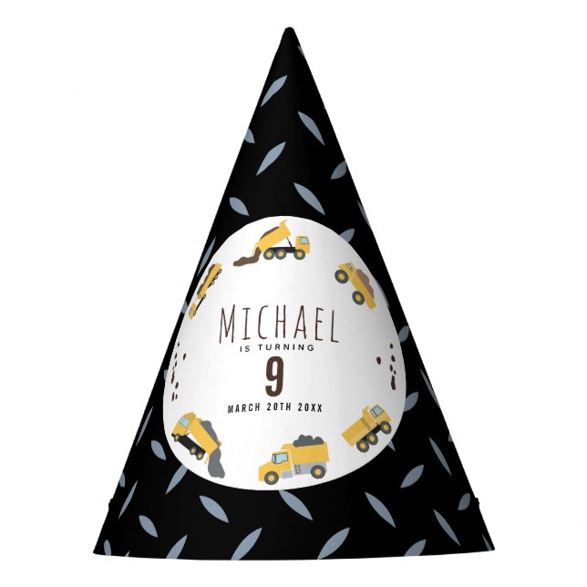 Chapéu De Festa Aniversário dos Caminhões de Construção de Bombard (Frente)