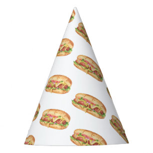 Chapéu De Festa Aniversário Infantil Hot Dog Aquarela