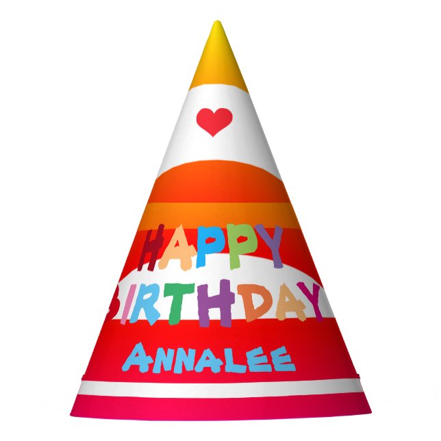 Chapéu De Festa Aniversário Moderno Nome Personalizado Bonito Aniv (Frente)