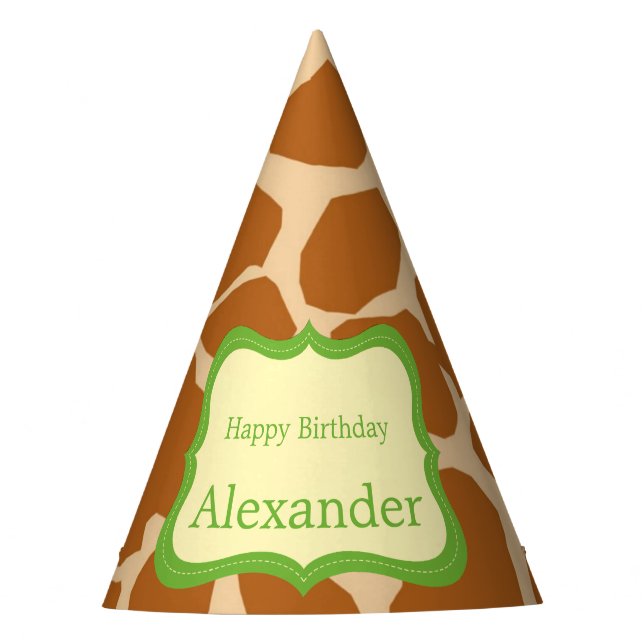 Chapéu De Festa Aniversário neutro animal do género do safari de (Frente)