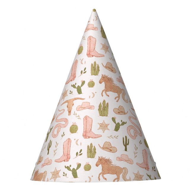 Chapéu De Festa Aniversário Ocidental da Moça Rosa (Frente)