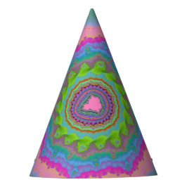 Chapéu De Festa Aniversário Verde e Fractal