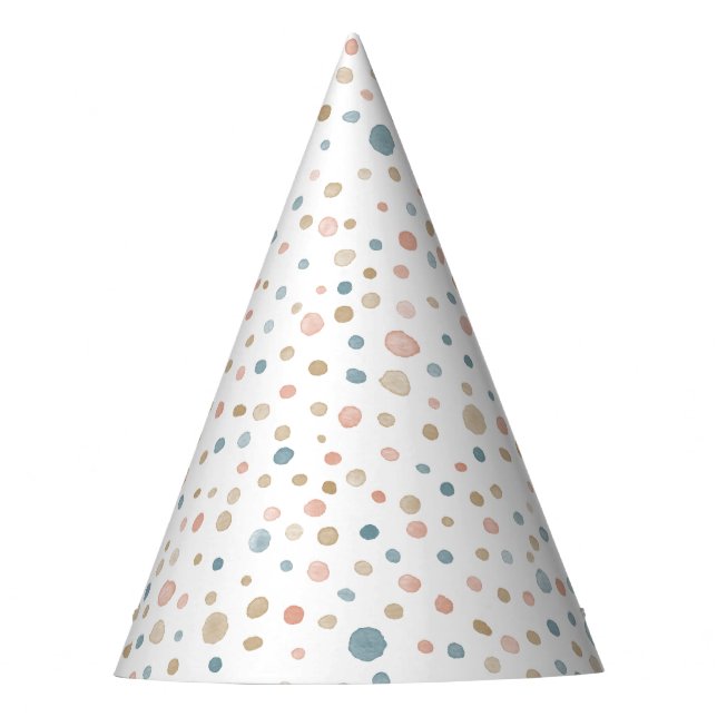Chapéu De Festa Annie Confetti Watercolor Dots Party Hat (Frente)