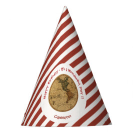 Chapéu De Festa Antiguamente 1786 Partido Tema do Mapa do Hemisfér